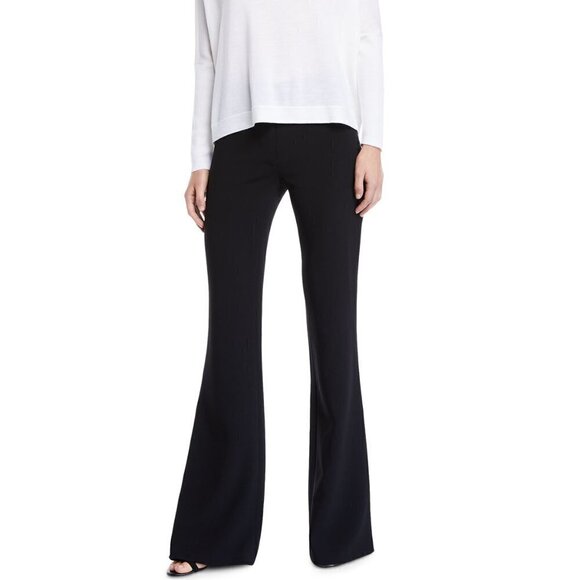 DVF Diane von Furstenberg Garnett black trousers pants flare crepe satin new 4 - Picture 1 of 7